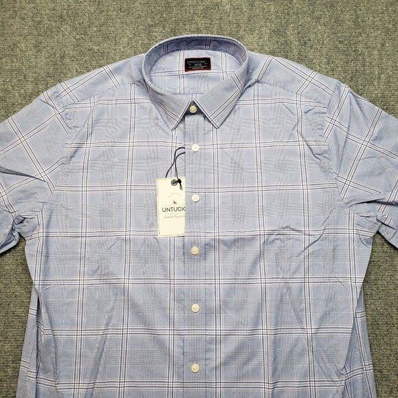 UNTUCKit Billsboro Shirt Mens LT Slim Fit Purple Blue Button Up Long Sleeve New - Picture 2 of 10